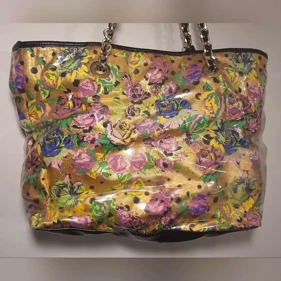 Betsey Johnson Floral Tote Bag - Gold and Multicolor - Picture 4 of 16